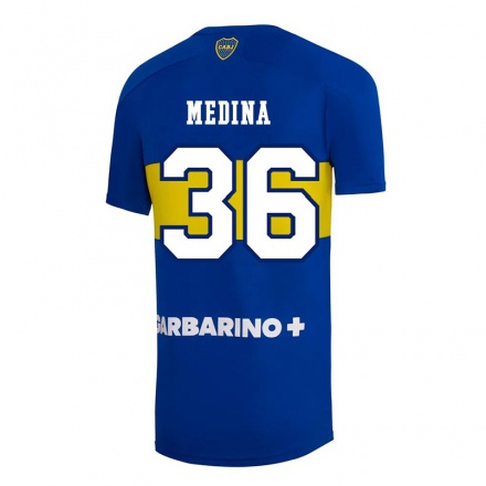 Kinder Fußball Cristian Medina #36 Königsblau Heimtrikot Trikot 2021/22 T-Shirt