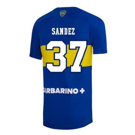 Kinder Fußball Agustin Sandez #37 Königsblau Heimtrikot Trikot 2021/22 T-Shirt