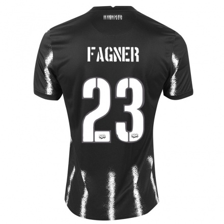 Kinder Fußball Fagner #23 Schwarz Auswärtstrikot Trikot 2021/22 T-Shirt