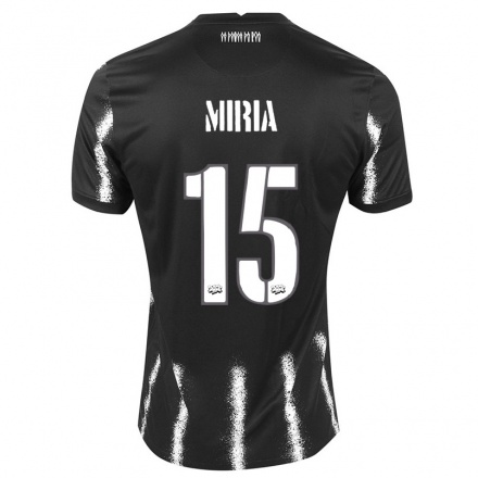 Kinder Fußball Miria #15 Schwarz Auswärtstrikot Trikot 2021/22 T-shirt
