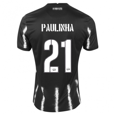 Kinder Fußball Paulinha #21 Schwarz Auswärtstrikot Trikot 2021/22 T-shirt