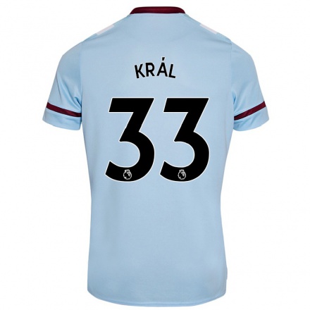 Kinder Fußball Alex Kral #33 Himmelblau Auswärtstrikot Trikot 2021/22 T-Shirt