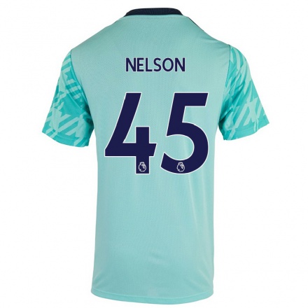 Kinder Fußball Benjamin Harvey Nelson #45 Hellgrun Auswärtstrikot Trikot 2021/22 T-Shirt