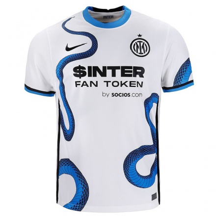 Kinder Fußball Denzel Dumfries #2 Weiß Blau Auswärtstrikot Trikot 2021/22 T-shirt