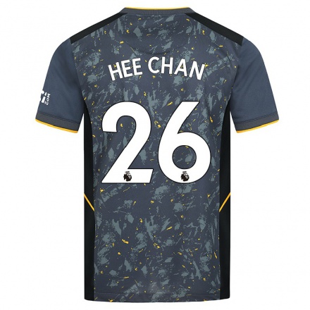 Kinder Fußball Hwang Hee-chan #26 Grau Auswärtstrikot Trikot 2021/22 T-Shirt