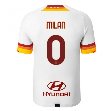 Kinder Fußball Alberto Milan #0 Weiß Auswärtstrikot Trikot 2021/22 T-shirt