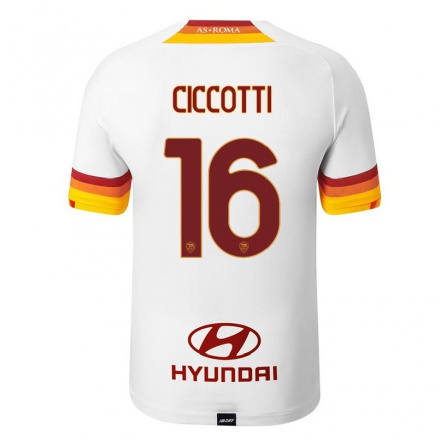 Kinder Fußball Claudia Ciccotti #16 Weiß Auswärtstrikot Trikot 2021/22 T-Shirt