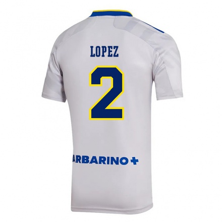 Kinder Fußball Lisandro Lopez #2 Grau Auswärtstrikot Trikot 2021/22 T-shirt
