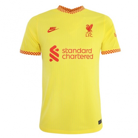 Kinder Fußball Virgil Van Dijk #4 Gelb Ausweichtrikot Trikot 2021/22 T-shirt