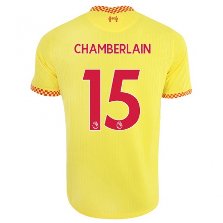 Kinder Fußball Alex Oxlade-Chamberlain #15 Gelb Ausweichtrikot Trikot 2021/22 T-Shirt