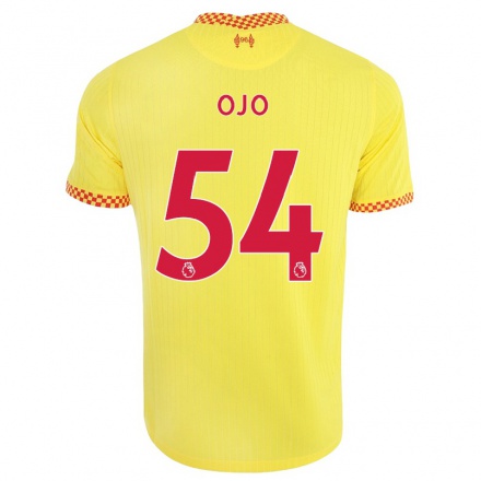 Kinder Fußball Sheyi Ojo #54 Gelb Ausweichtrikot Trikot 2021/22 T-Shirt