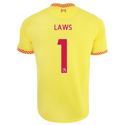Kinder Fußball Rachael Laws #1 Gelb Ausweichtrikot Trikot 2021/22 T-shirt