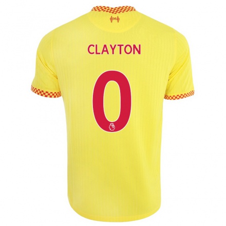 Kinder Fußball Tom Clayton #0 Gelb Ausweichtrikot Trikot 2021/22 T-Shirt