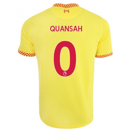 Kinder Fußball Jarell Quansah #0 Gelb Ausweichtrikot Trikot 2021/22 T-shirt
