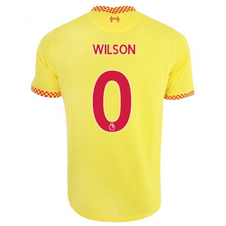 Kinder Fußball Sean Wilson #0 Gelb Ausweichtrikot Trikot 2021/22 T-shirt