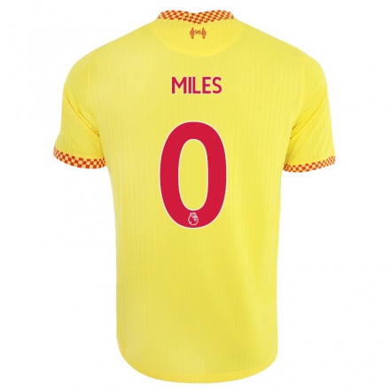 Kinder Fußball Terence Miles #0 Gelb Ausweichtrikot Trikot 2021/22 T-shirt