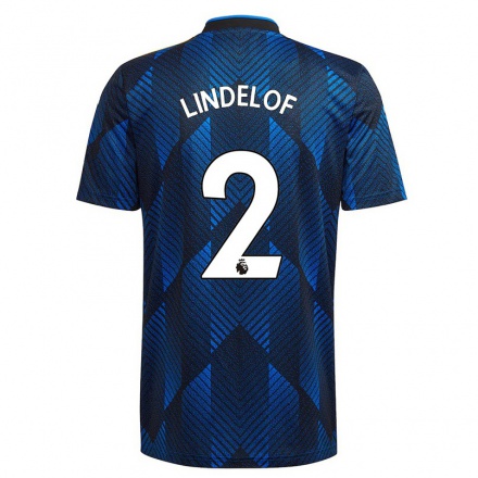 Kinder Fußball Victor Lindelof #2 Dunkelblau Ausweichtrikot Trikot 2021/22 T-shirt