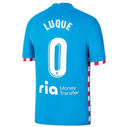 Kinder Fußball Adrian Luque #0 Blau Ausweichtrikot Trikot 2021/22 T-Shirt