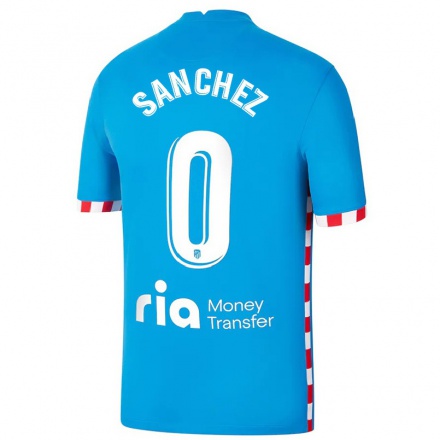 Kinder Fußball Ricard Sanchez #0 Blau Ausweichtrikot Trikot 2021/22 T-Shirt