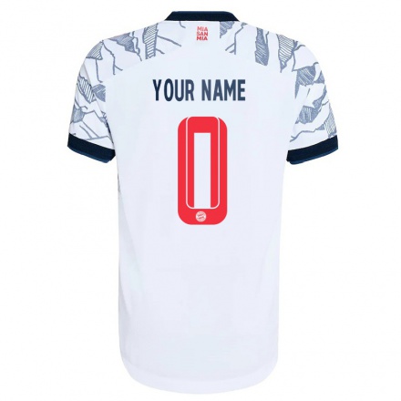 Kinder Fußball Ihren Namen #0 Grau Weiß Ausweichtrikot Trikot 2021/22 T-shirt