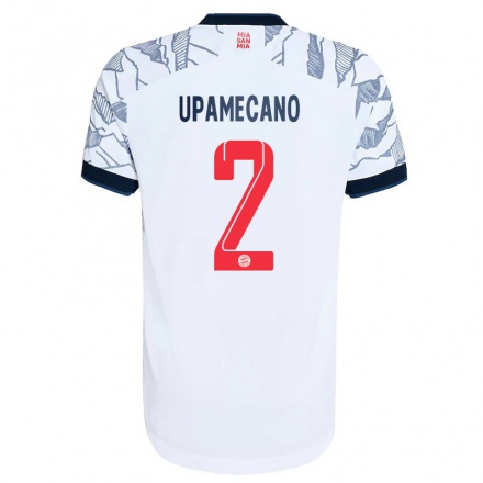 Kinder Fußball Dayot Upamecano #2 Grau Weiß Ausweichtrikot Trikot 2021/22 T-Shirt