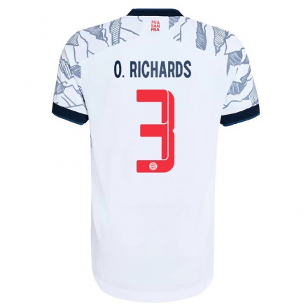 Kinder Fußball Omar Richards #3 Grau Weiß Ausweichtrikot Trikot 2021/22 T-shirt