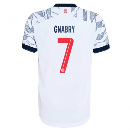 Kinder Fußball Serge Gnabry #7 Grau Weiß Ausweichtrikot Trikot 2021/22 T-shirt