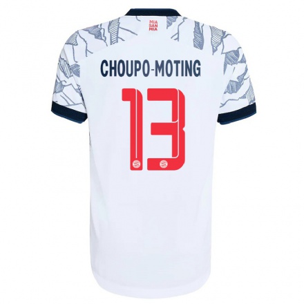 Kinder Fußball Eric Maxim Choupo-Moting #13 Grau Weiß Ausweichtrikot Trikot 2021/22 T-Shirt