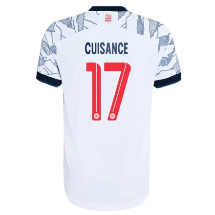 Kinder Fußball Michael Cuisance #17 Grau Weiß Ausweichtrikot Trikot 2021/22 T-shirt