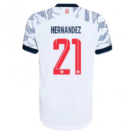 Kinder Fußball Lucas Hernandez #21 Grau Weiß Ausweichtrikot Trikot 2021/22 T-shirt