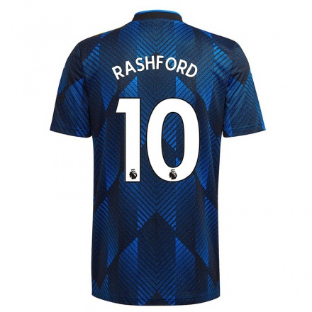 Kinder Fußball Marcus Rashford #10 Dunkelblau Ausweichtrikot Trikot 2021/22 T-shirt