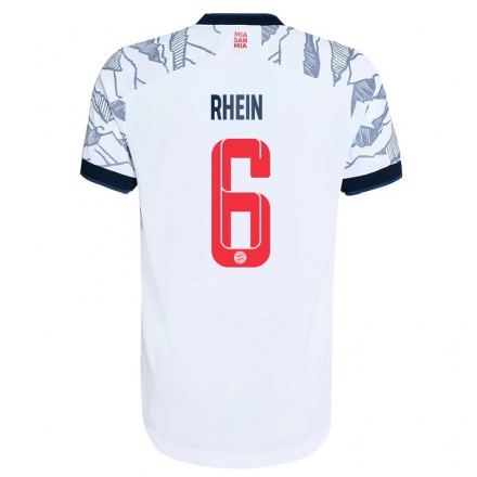 Kinder Fußball Torben Rhein #6 Grau Weiß Ausweichtrikot Trikot 2021/22 T-shirt