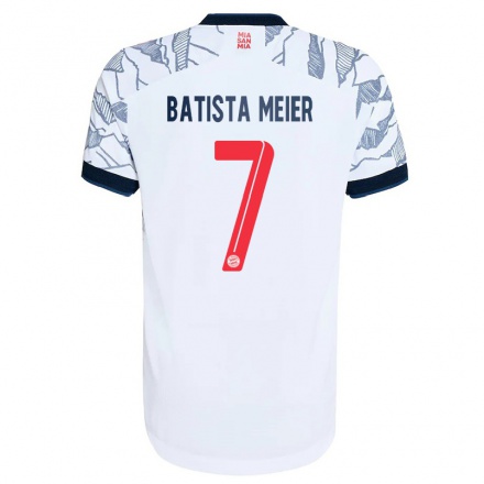 Kinder Fußball Oliver Batista Meier #7 Grau Weiß Ausweichtrikot Trikot 2021/22 T-shirt