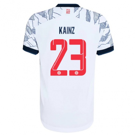 Kinder Fußball Manuel Kainz #23 Grau Weiß Ausweichtrikot Trikot 2021/22 T-Shirt