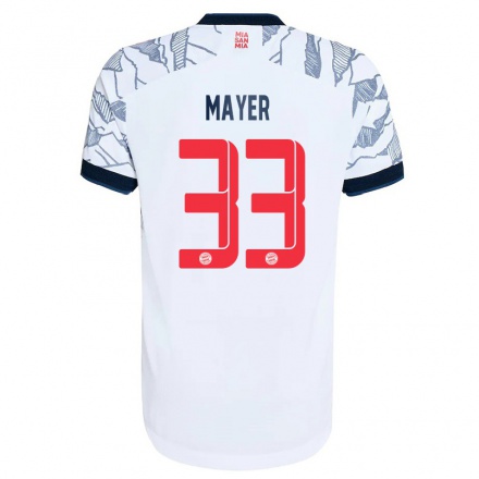 Kinder Fußball Jakob Mayer #33 Grau Weiß Ausweichtrikot Trikot 2021/22 T-Shirt