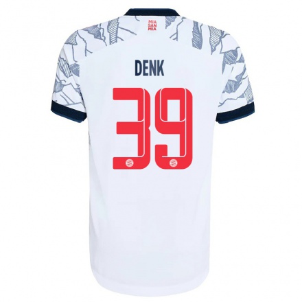 Kinder Fußball Luca Denk #39 Grau Weiß Ausweichtrikot Trikot 2021/22 T-shirt