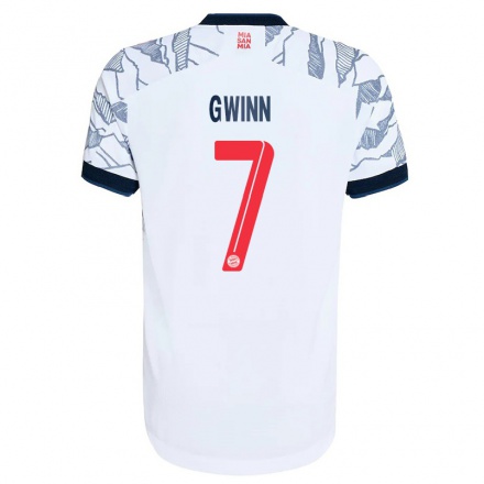 Kinder Fußball Giulia Gwinn #7 Grau Weiß Ausweichtrikot Trikot 2021/22 T-Shirt