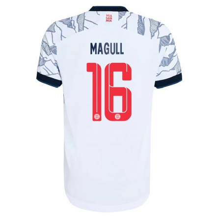 Kinder Fußball Lina Magull #16 Grau Weiß Ausweichtrikot Trikot 2021/22 T-Shirt
