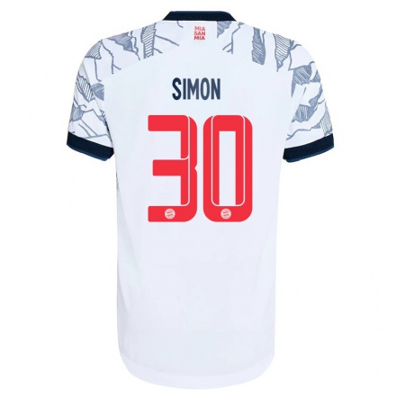 Kinder Fußball Carolin Simon #30 Grau Weiß Ausweichtrikot Trikot 2021/22 T-Shirt