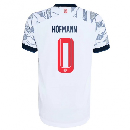 Kinder Fußball Benjamin Hofmann #0 Grau Weiß Ausweichtrikot Trikot 2021/22 T-shirt