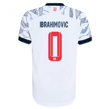 Kinder Fußball Arijon Ibrahimovic #0 Grau Weiß Ausweichtrikot Trikot 2021/22 T-shirt