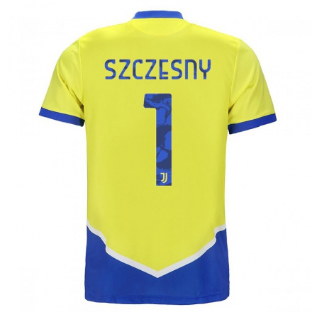 Kinder Fußball Wojciech Szczesny #1 Blau Gelb Ausweichtrikot Trikot 2021/22 T-Shirt