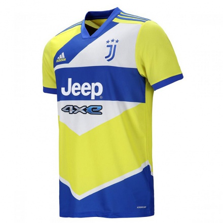 Kinder Fußball Nicolo Fagioli #34 Blau Gelb Ausweichtrikot Trikot 2021/22 T-shirt