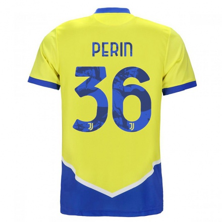 Kinder Fußball Mattia Perin #36 Blau Gelb Ausweichtrikot Trikot 2021/22 T-Shirt