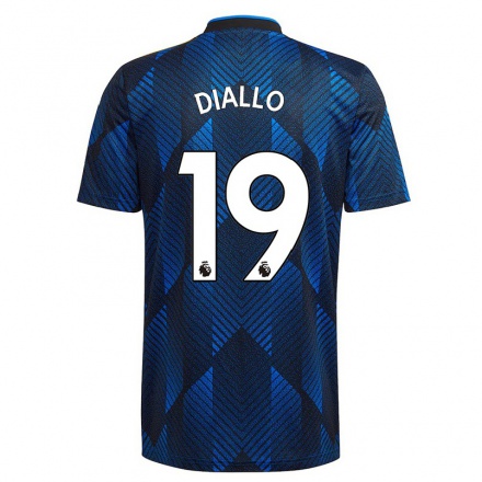 Kinder Fußball Amad Diallo #19 Dunkelblau Ausweichtrikot Trikot 2021/22 T-shirt