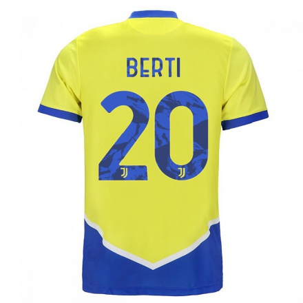 Kinder Fußball Alice Berti #20 Blau Gelb Ausweichtrikot Trikot 2021/22 T-Shirt