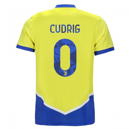 Kinder Fußball Nicolo Cudrig #0 Blau Gelb Ausweichtrikot Trikot 2021/22 T-Shirt