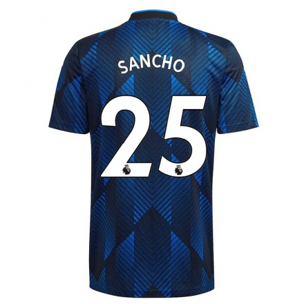 Kinder Fußball Jadon Sancho #25 Dunkelblau Ausweichtrikot Trikot 2021/22 T-Shirt