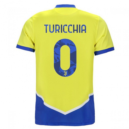 Kinder Fußball Riccardo Turicchia #0 Blau Gelb Ausweichtrikot Trikot 2021/22 T-shirt