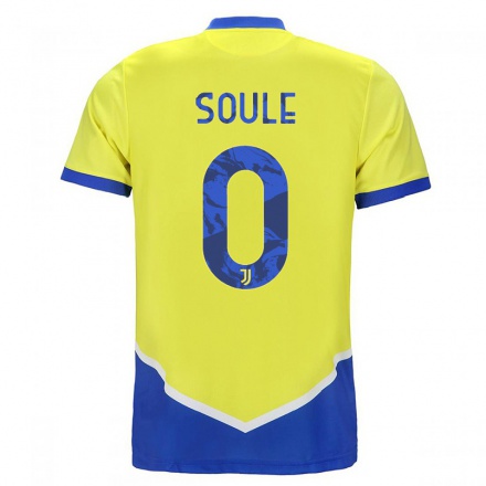 Kinder Fußball Matias Soule #0 Blau Gelb Ausweichtrikot Trikot 2021/22 T-Shirt